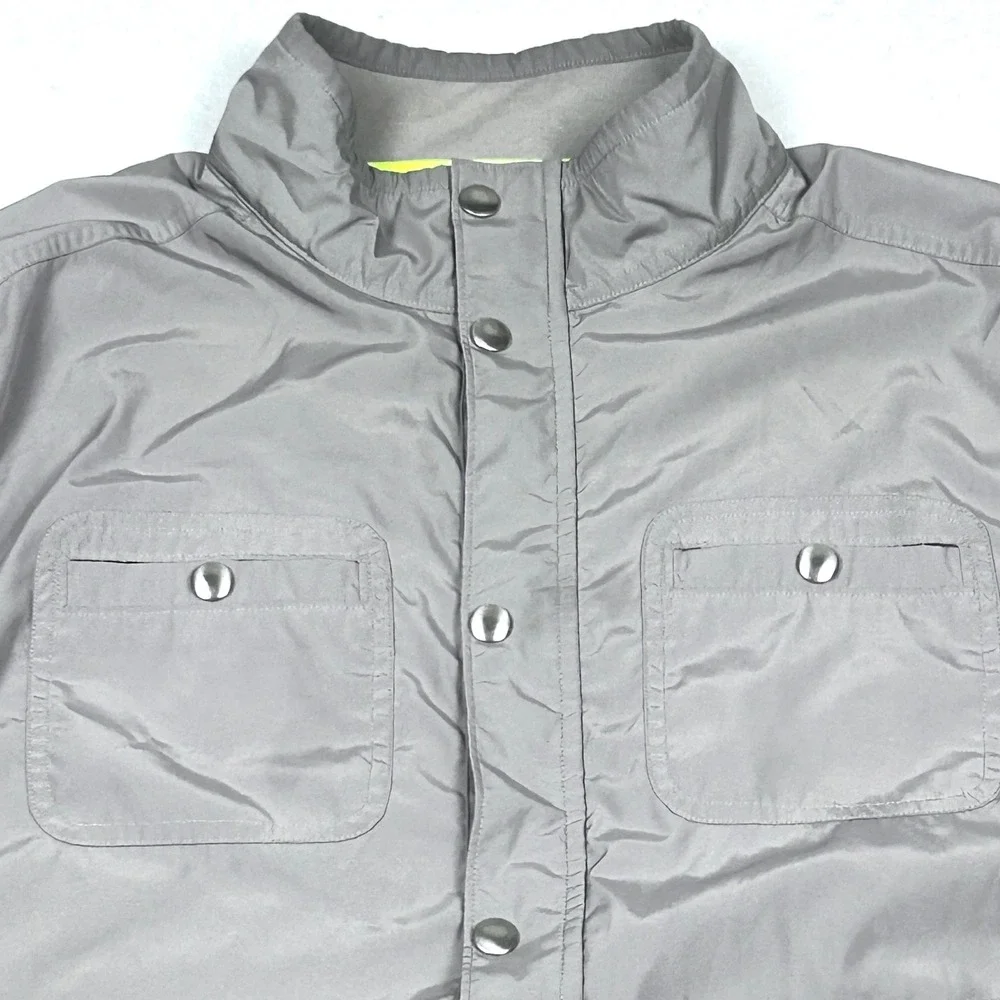 Banana Republic Men XLT Woven Baseball‎ Jacket Tall Gray Hybrid Bomber Tech Prep